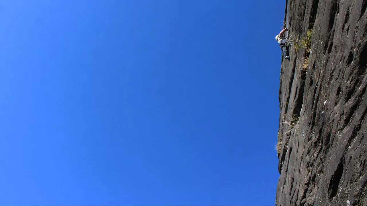 climber Lead Trad Climbing