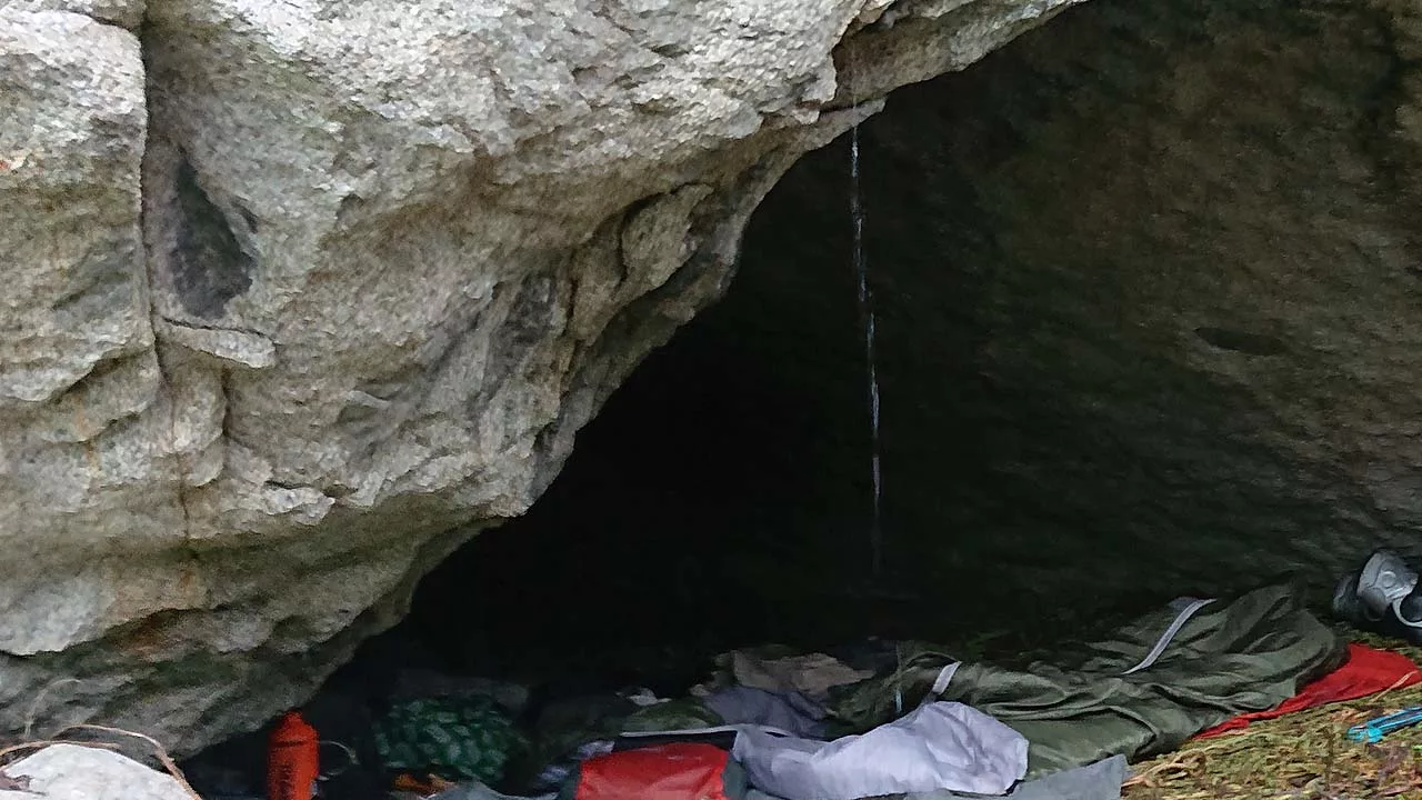 Natural Rock Shelter for Wilderness Survival 