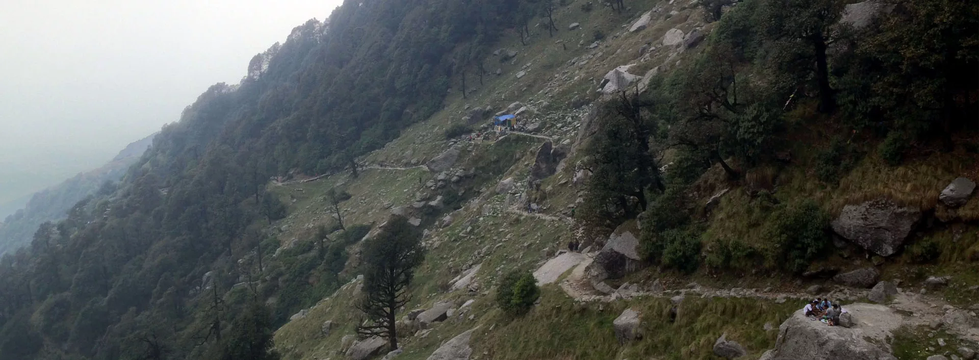 The trail beyond Triund goes to Indrahar Pass.