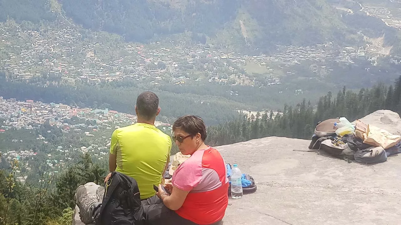 View of Manali from Lamadugh Trail