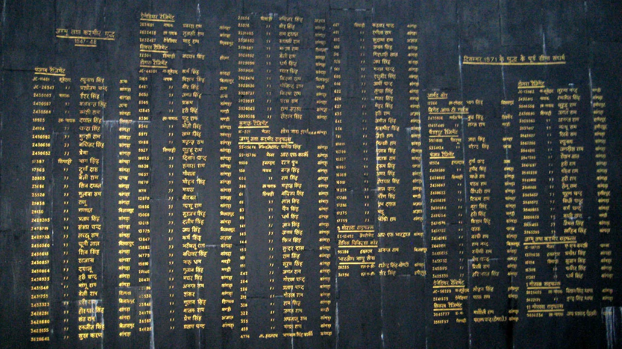 Dharamshala War Memorial Martyr List 1947 and 1971 of Himachal Pradesh  