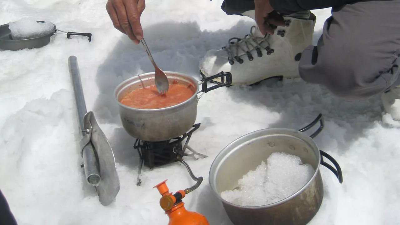 Cooking on Glacier during Mountain Guide Training