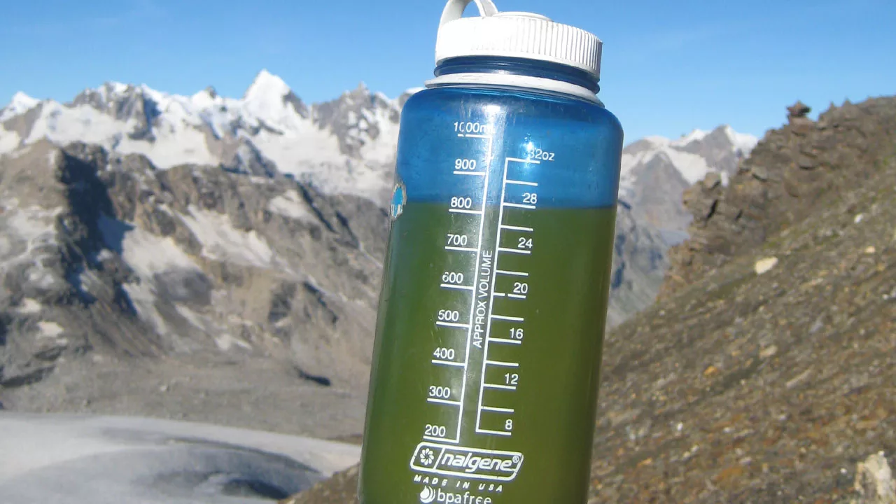Nalgene water bottle in Himalayas