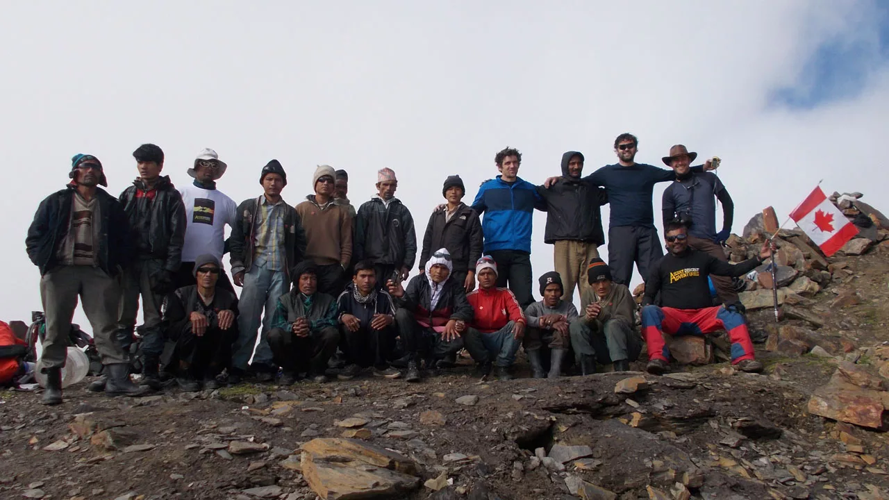 Ascent Descent Adventures Team picture with clients on Pin Parvati Pass - Trek in HP  