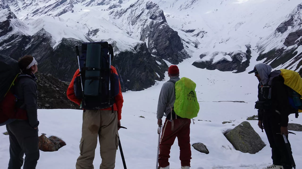 trekkers looking for a path