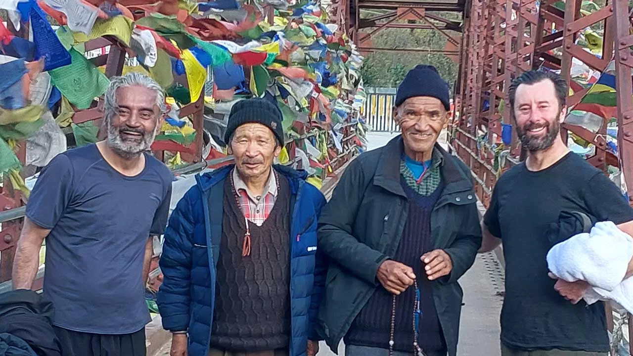 Pankaj Lagwal with Client and Tibetan monks from the local community