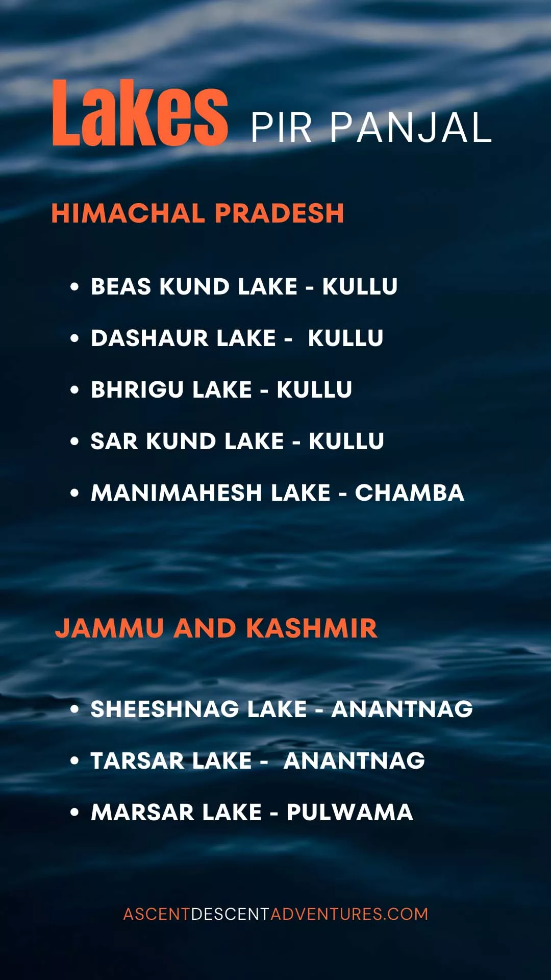 Lakes of Pir Panjal range