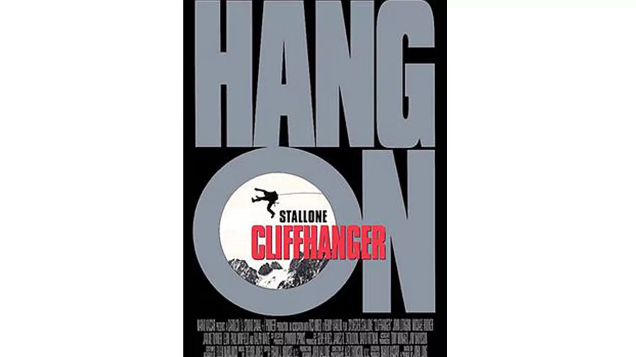 Cliffhanger Fictional mountain climbing film poster