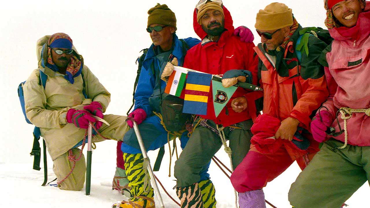 Major KS Dhami with team on summit of Kedardome in 2001