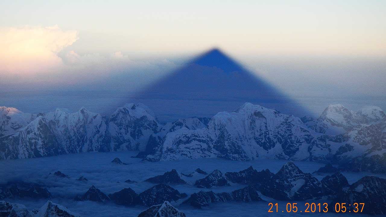 Mt. Everest casting Triangle of Shadow