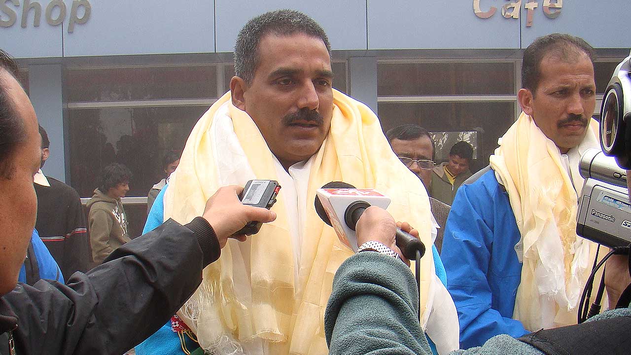 Col. Rana giving an interview to the media following the successful Mt. Makalu expedition