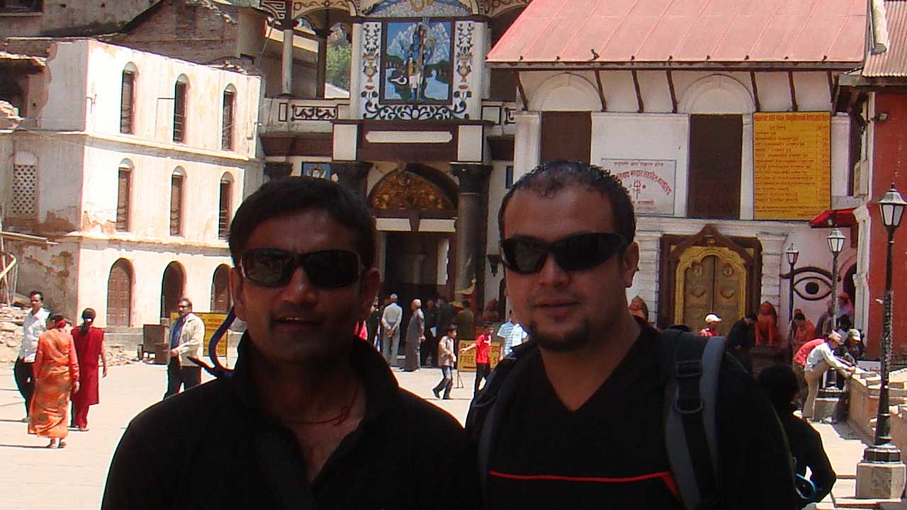 Pankaj Lagwal and Powell Sharma at Pashupatinath Temple