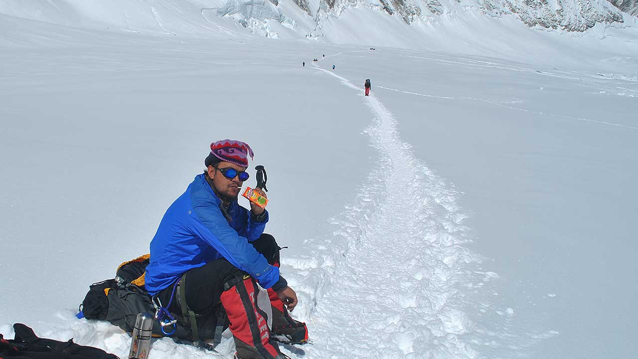 Powell Sharma on glacier
