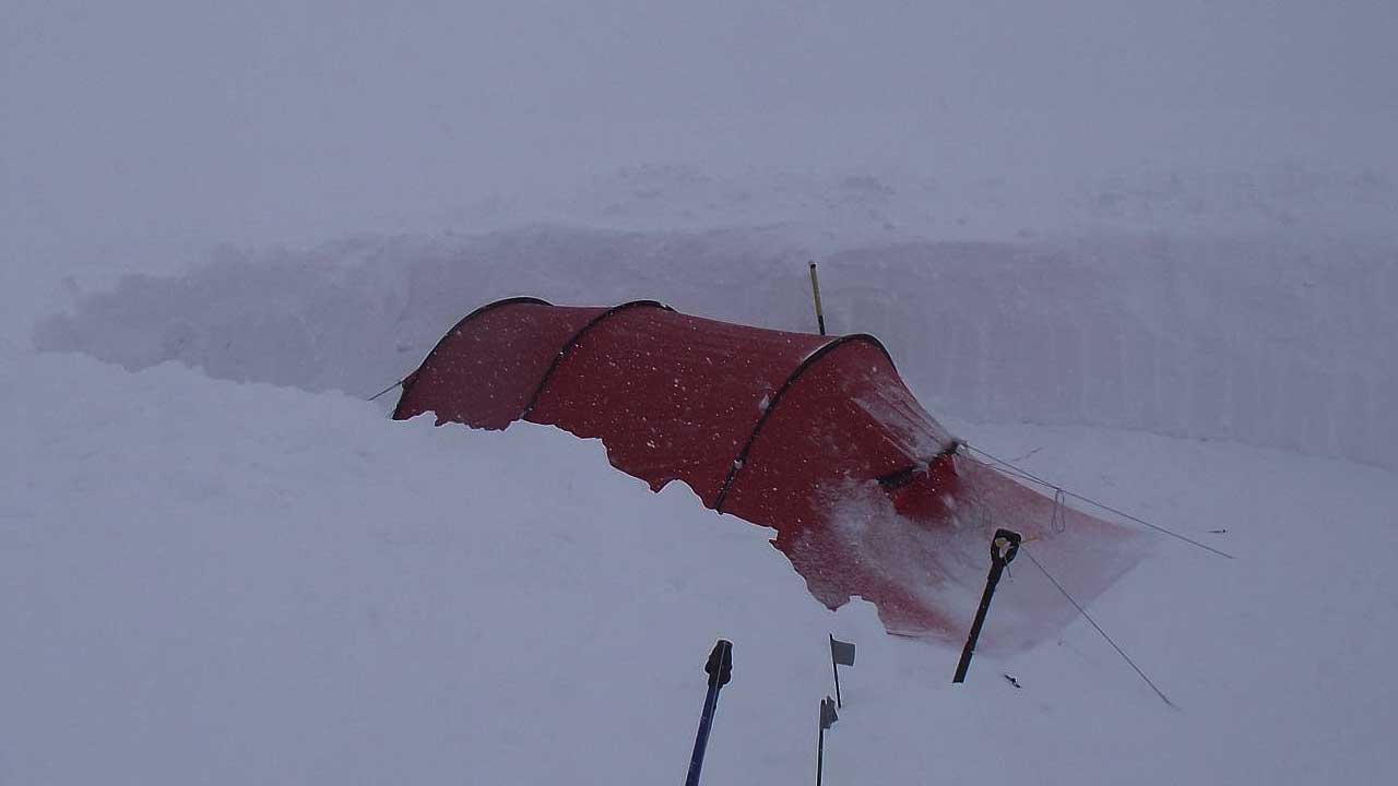 Tent during a storm 