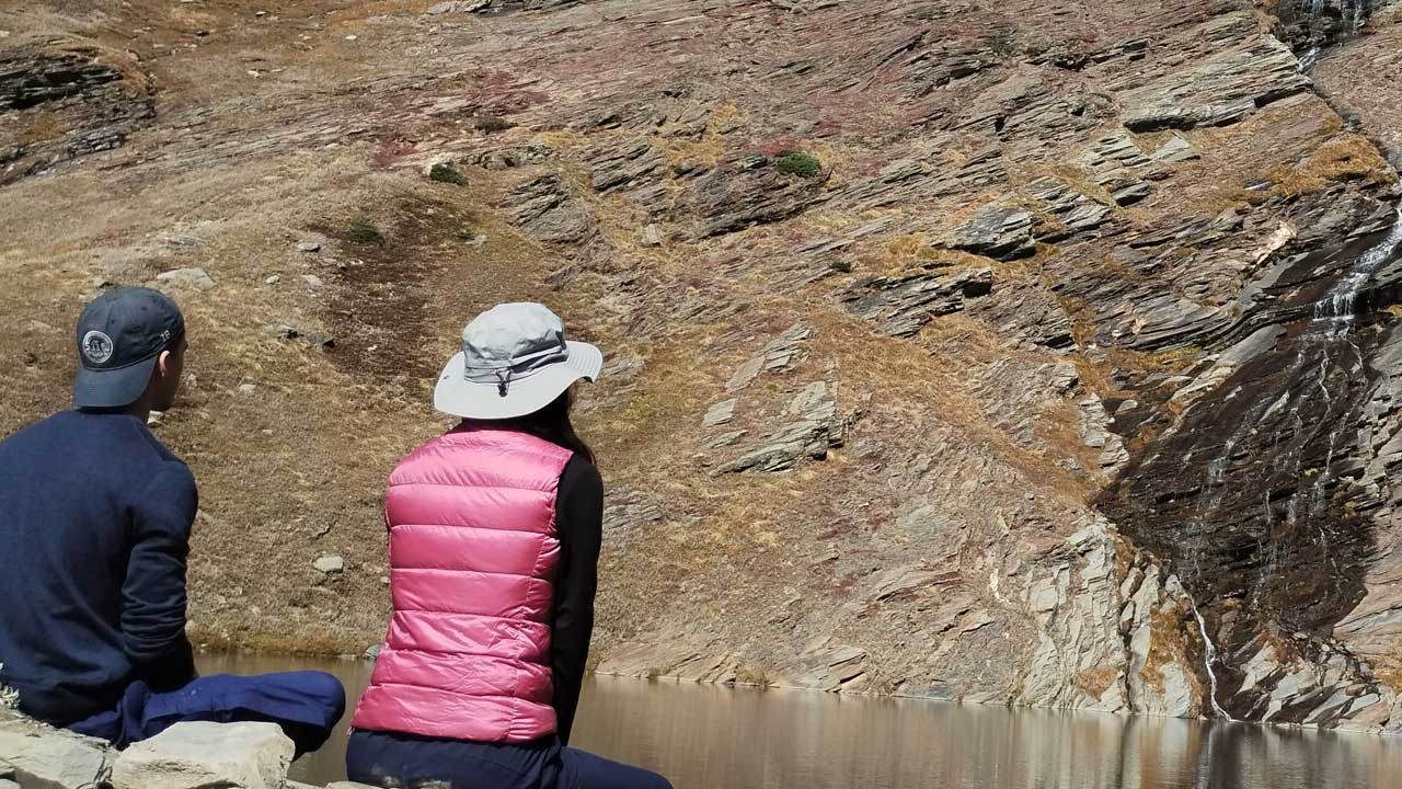 Clients meditating on Beas Kund Lake Manali Himachal Pradesh